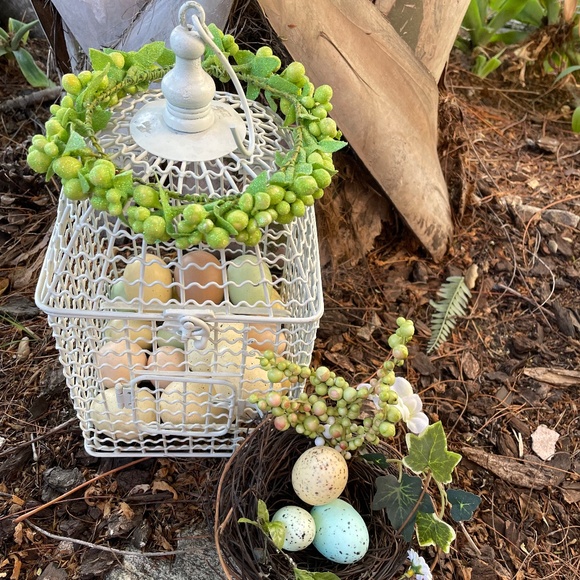 Other - White metal decorative birdcage - lovely accent item for home, patio or garden
